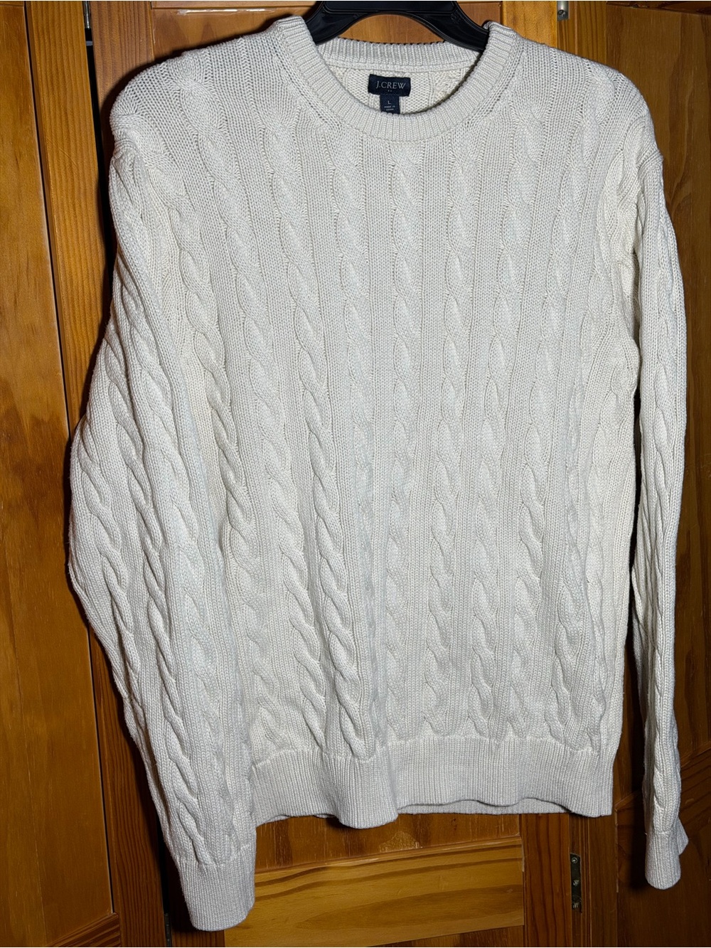 J. Crew Men’s Cream Cable-Knit Sweater|Sz L|Old Money, Ivy League